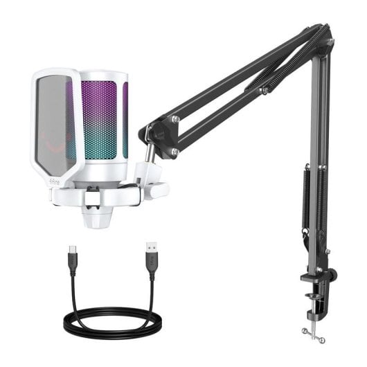 Mikrofon Fifine A6TW USB cardioid mit Popfilter und einstellbarem RGB