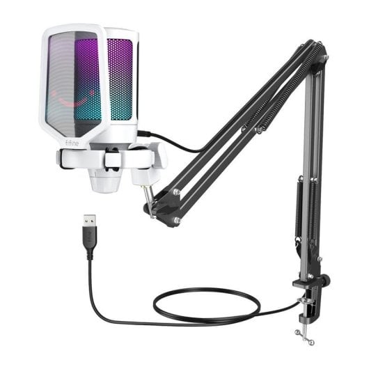 Mikrofon Fifine A6TW USB cardioid mit Popfilter und einstellbarem RGB