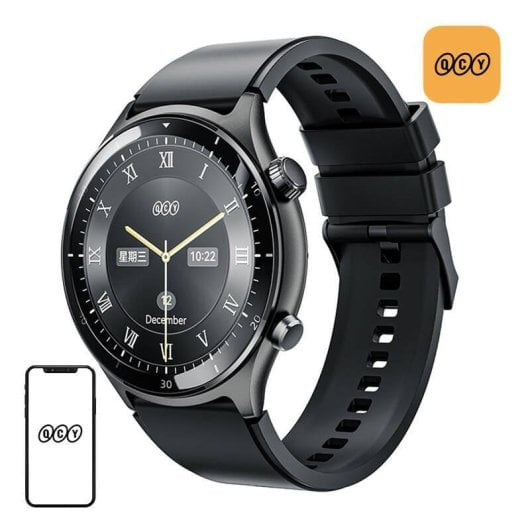 QCY GT3 S7 Bluetooth 1,43'' AMOLED Noir Taille Unique 3ATM SpO2 Cardiofréquencemètre