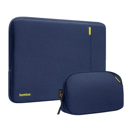 Capa Tomtoc Defender-A13 para portátil 14" + estojo de acessórios azul marinho
