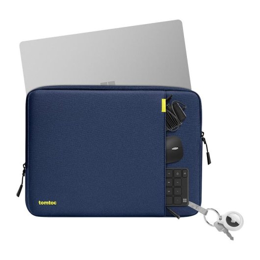 Capa Tomtoc Defender-A13 para portátil 14" + estojo de acessórios azul marinho