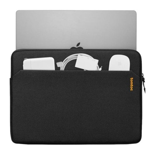 Capa Tomtoc Light-A18 preta para portátil 14" com bolso frontal