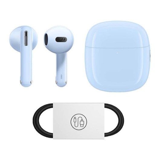 Auriculares Baseus Bowie WX5 sans fil Bluetooth 5.3 avec réduction de bruit et micro, bleu