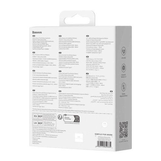 Auriculares Baseus Bowie WX5 sans fil Bluetooth 5.3 avec réduction de bruit et micro, bleu