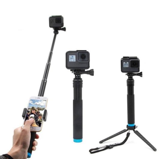 Varinha Telesin GP-MNP-090-D com tripé e suporte para telemóvel