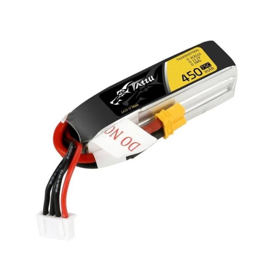 Batterie Tattu 450mAh 11.1V 75C 3S1P LiPo pour drones et modèles RC