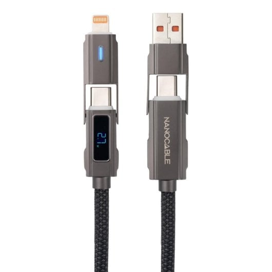 Cavo USB Nanocable 10.01.2501 USB-A/USB-C a USB-C/Lightning 1m Nero