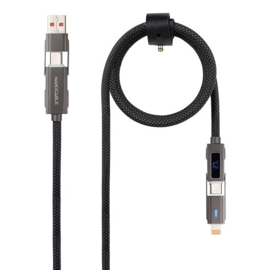 Cavo USB Nanocable 10.01.2501 USB-A/USB-C a USB-C/Lightning 1m Nero