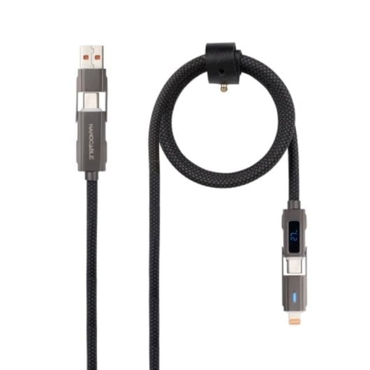 Cavo USB Nanocable 10.01.2501 USB-A/USB-C a USB-C/Lightning 1m Nero