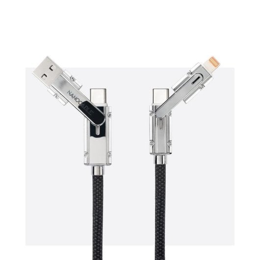 Cavo USB Nanocable 2 m USB A/USB C a USB C/Lightning 27 W Nero Grigio