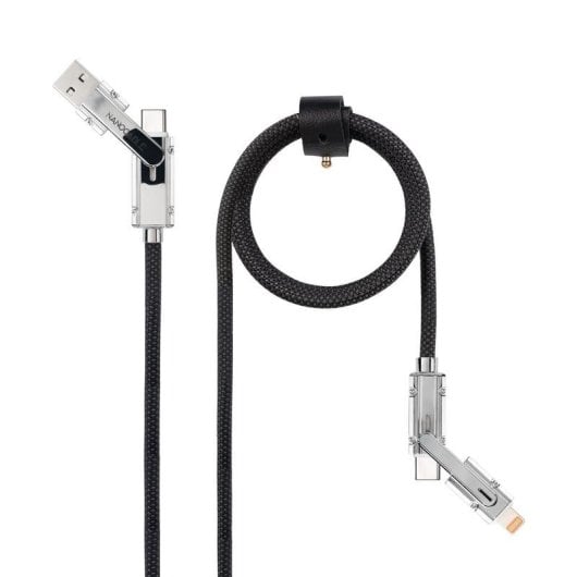 Cavo Nanocable USB-A/USB-C a USB-C/Lightning 27W 1m Nero/Grigio