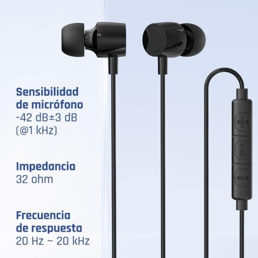 iggual In-Ear USB-C Kopfhörer mit Mikrofon und Inline-Steuerung Schwarz