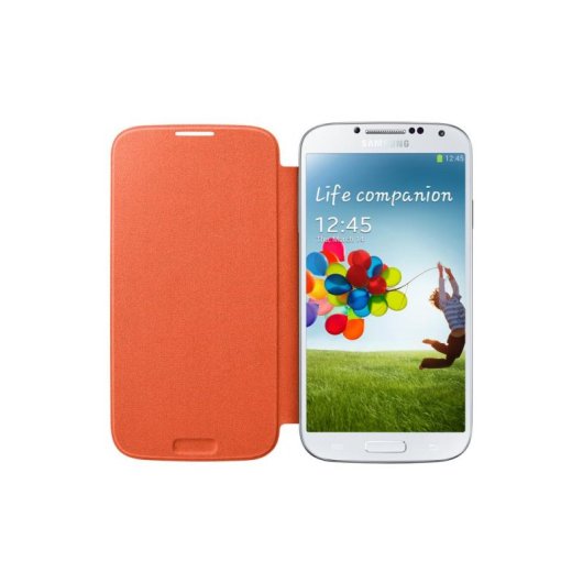 Funda para móvil Samsung Flip Cover Libro Naranja para Galaxy S4