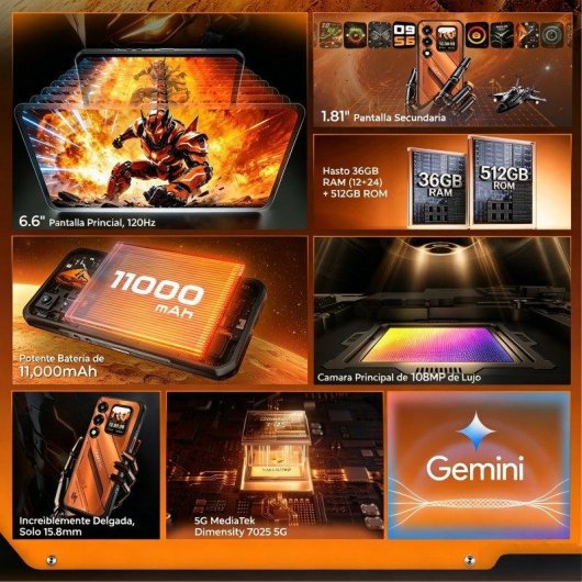 Oukitel WP66 5G 12GB 512GB 6.6" Naranja