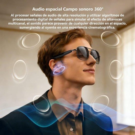 Blackview D1pro Óculos Inteligentes Bluetooth Chamadas Música IP54 Ouro