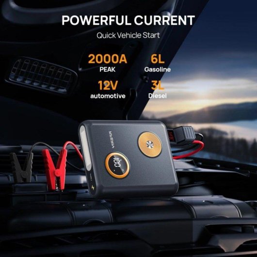Arrancador de Coche AFERIY GK03 2000A 12V 27.500 mAh