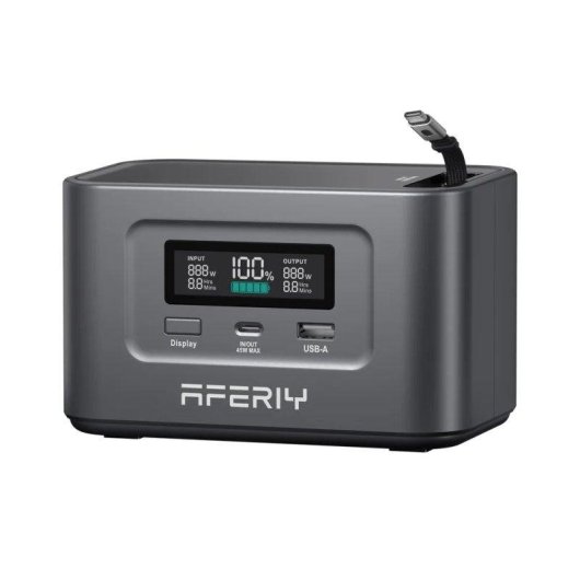 Estación de energía AFERIY Nano100 99,2Wh 3 puertos USB LiFePO4 Cable Type-C telescópico