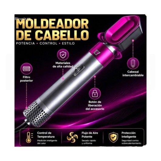 Escova Modeladora Multifuncional Karawan 5 em 1 Iónica Acessórios Cinzenta