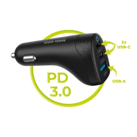 Cargador de Coche Mobile Origin MO-100WCCH-CA25 USB-C 100W Power Delivery Negro