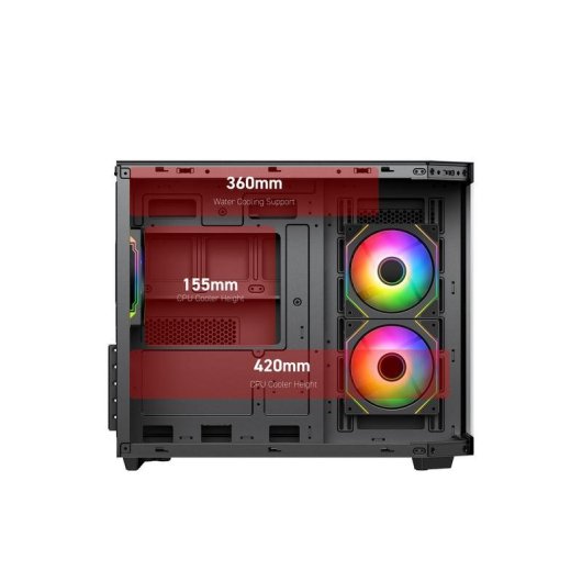 Caja PC VIDA EDGE MINI MATX ARGB Negro Cubo Micro ATX/ITX