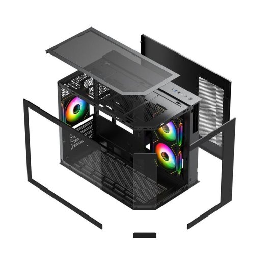 Caja PC VIDA EDGE MINI MATX ARGB Negro Cubo Micro ATX/ITX