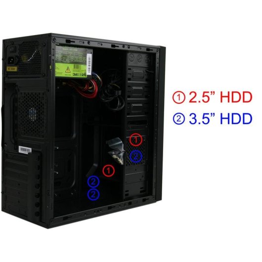 Boîtier PC CiT JETSTREAM-SILVER Midi Tower ATX 500W Noir Argent