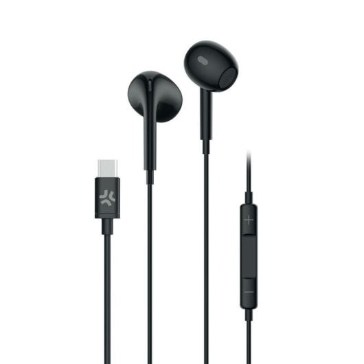 Auriculares Celly UP1300TYPECBK con cable USB-C para llamadas y música negros