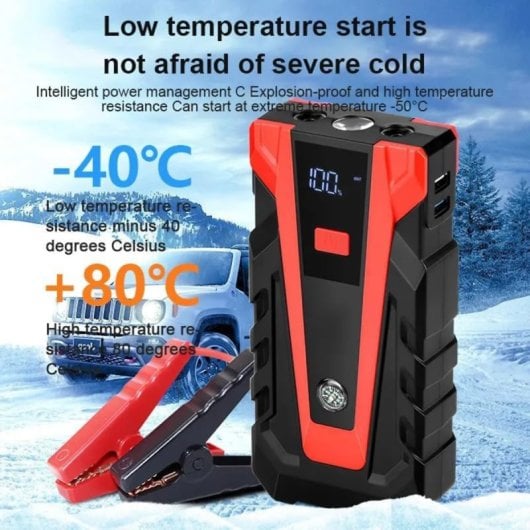 Arrancador De Batería Klack 12v 14000 Mah Con Pinzas Inteligentes, Power Bank Usb-c Pd, Linterna Led Sos, Botón Boost Y Estuche