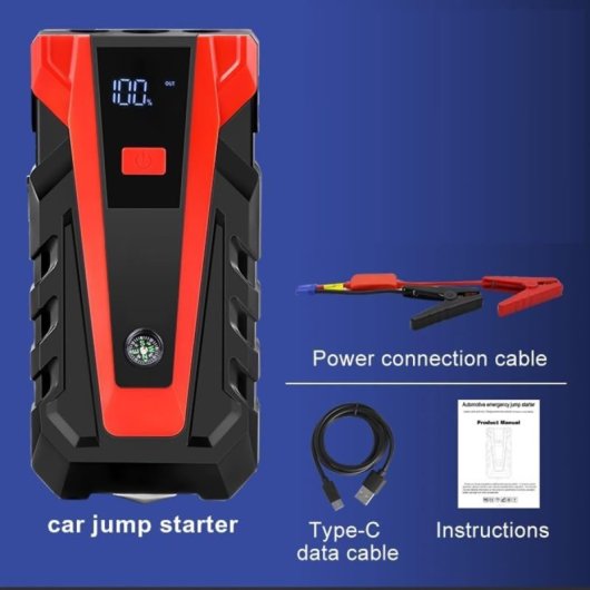 Arrancador De Batería Klack 12v 14000 Mah Con Pinzas Inteligentes, Power Bank Usb-c Pd, Linterna Led Sos, Botón Boost Y Estuche