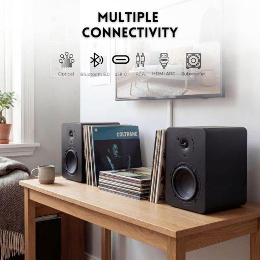 Colunas Vulkkano A4 Arc Mkii Autoamplificadas Bluetooth 5.0 HDMI ARC USB