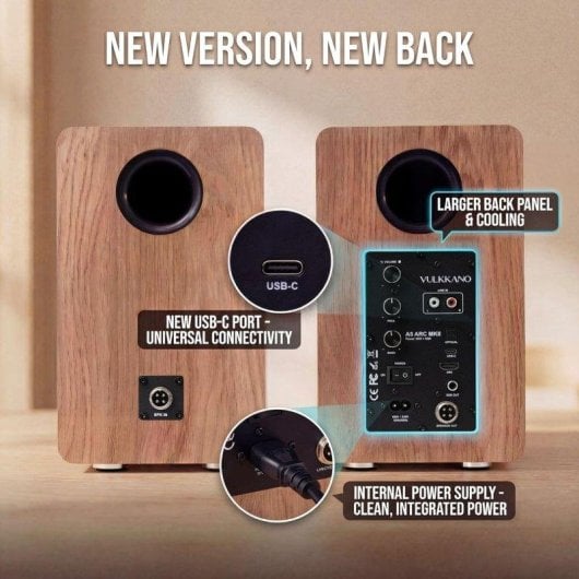 Altavoces Vulkkano Autoamplificados Bluetooth 5.0 HDMI ARC 5.25" Woofer