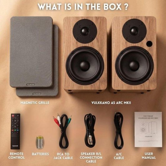 Altavoces Vulkkano Autoamplificados Bluetooth 5.0 HDMI ARC 5.25" Woofer