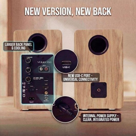 Altavoces Vulkkano Activos 4" Bluetooth 5.0 HDMI ARC con salida Subwoofer