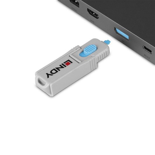 Bloqueador de port Lindy DisplayPort Bleu avec clé 5 pièces