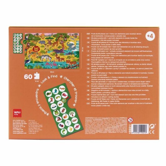 Puzzle APLI Osservazione Junior Giungla 60 Pezzi