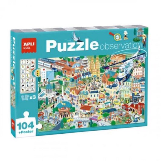 Puzzle APLI Kids 18820 Cidade 104 peças 5 anos