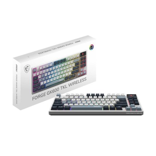 Clavier MSI FORGE GK600 TKL sans pavé numérique avec RGB et switches Kailh Low-Profile