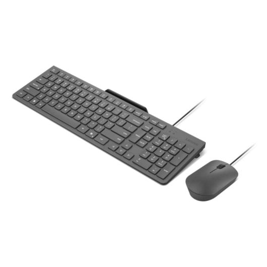 Teclado Lenovo GX31R09794 alámbrico USB completo con ratón gris y resistente a líquidos