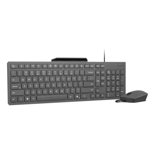 Teclado Lenovo GX31R09794 alámbrico USB completo con ratón gris y resistente a líquidos