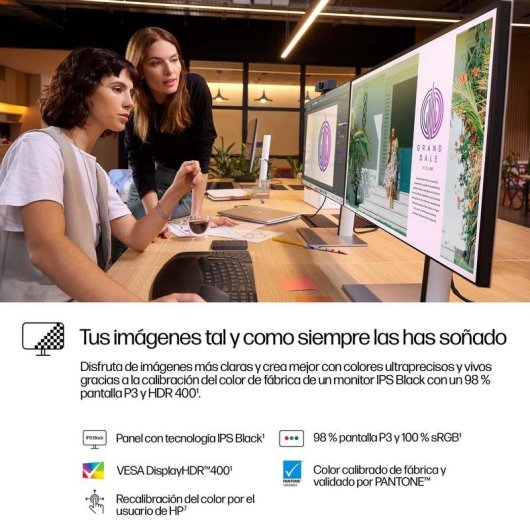 Monitor HP Series 7 Pro 727pq 27" QHD 120Hz IPS Black HDR400 FreeSync Premium Ajuste de altura