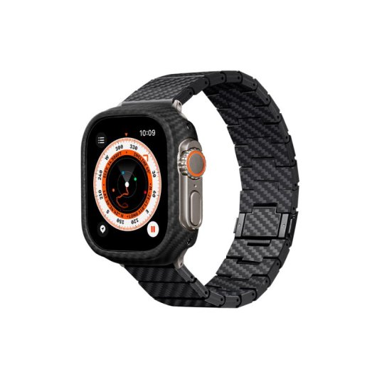 Pitaka Correa para Apple Watch de Fibra de Carbono Twill, Negro/gris