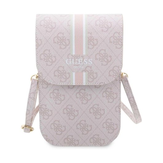 Bandoleira Universal Guess para Telemóvel com Alça e Porta-cartões Rosa