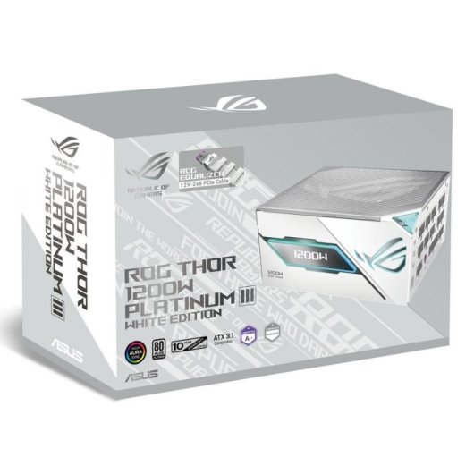 Fuente de Alimentación ASUS ROG THOR-1200P3 1200W 80 PLUS Platinum modular blanca