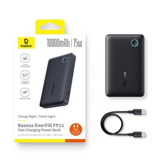 Power Bank Baseus EnerFill FP11 10000 mAh 15W Negro