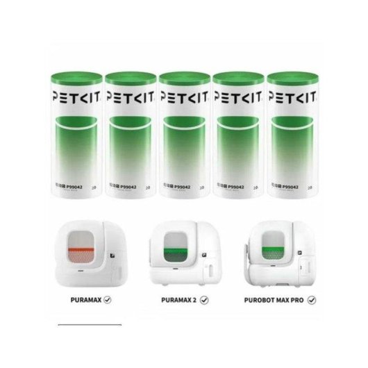 Pack 5 Rolos Bolsas Arenero Automatico 8L Verde Petkit