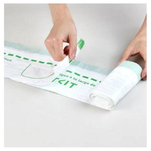 Beutel für Petkit Automatische Katzentoilette Pack 5 Rollen 8 L Kordelverschluss Grün