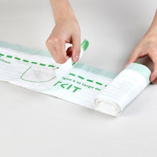 Beutel für Petkit Automatische Katzentoilette Pack 5 Rollen 8 L Kordelverschluss Grün