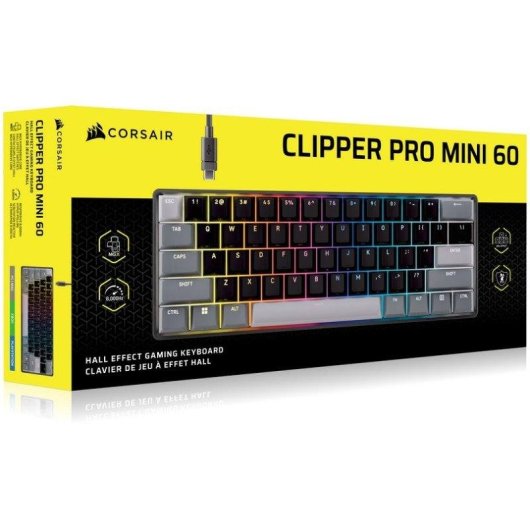 Clavier Corsair Clipper Pro Mini 60 Hall Effect Magnétique Compact RGB