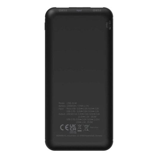 Batterie externe Ansmann PB320PD 10000 mAh Quick Charge 3.0 Noir
