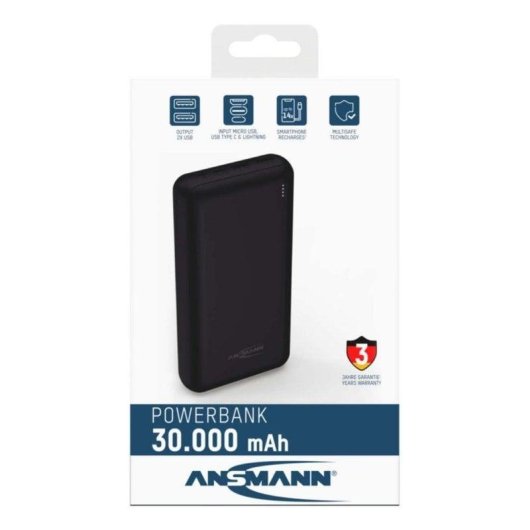 Power Bank Ansmann PB212 30000 mAh 10,5 W Preto